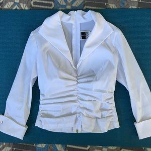 elegant white taffeta blouse